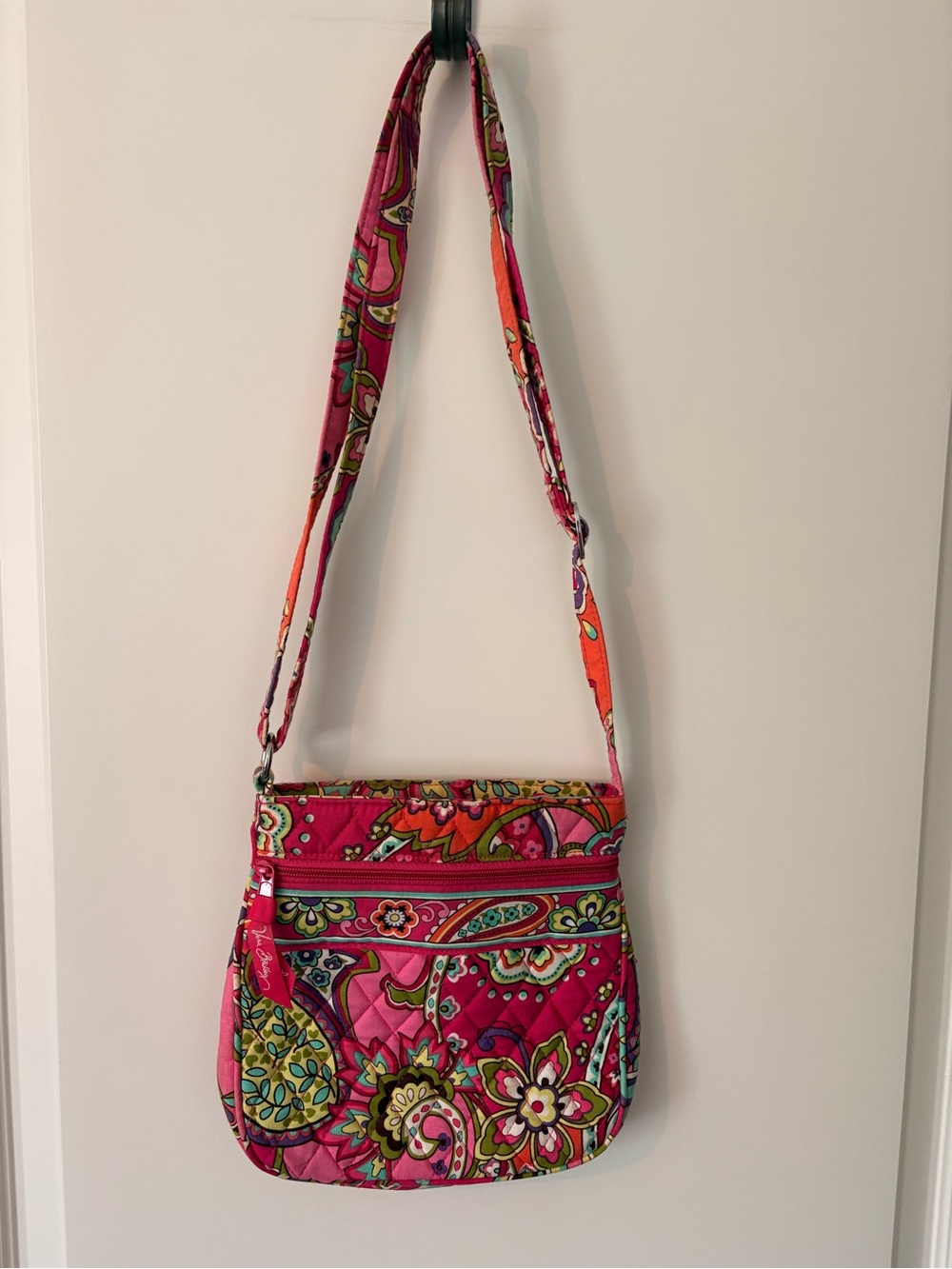 Vera Bradley Pink Floral Paisley Quilted Crossbody